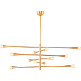 Dahlia Ceiling Pendant Light in Brushed Gold Steel